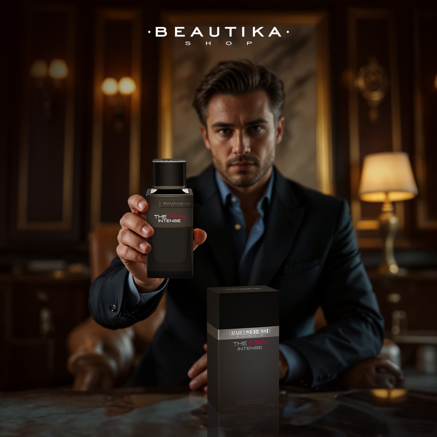 Marco Serussi, The Man Intense EDT 100ml Perfume + 20ml + The Man Intense GWP Pouch