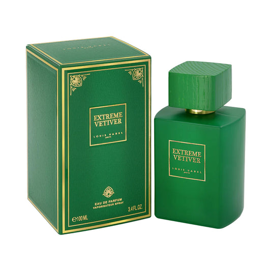 Louis Varel Extreme Vetiver EDP 100ml Perfume – calming and long-lasting aromatic fragrance with vetiver notes that reduce stress and anxiety, unisex scent in elegant bottle at Beautika Shop