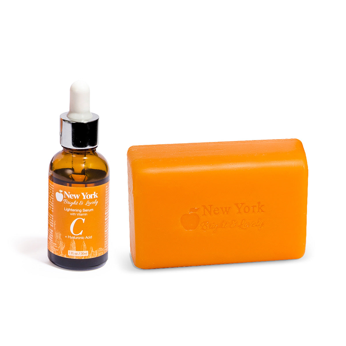 Serum With Vitamin C + Hyaluronic Acid with Exfoliating and Brightening Soap, Skincare