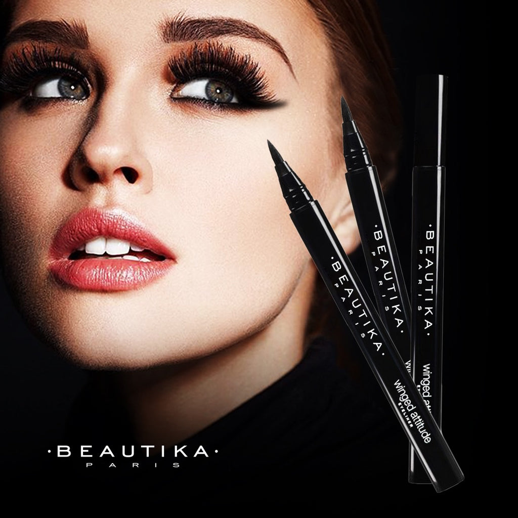 Beautika Paris Winged Attitude Eyeliner Ã¢â‚¬â€œ High Definition Waterproof Black Eyeliner for Perfect Smudge-Free Winged Look, Dermatologically Tested